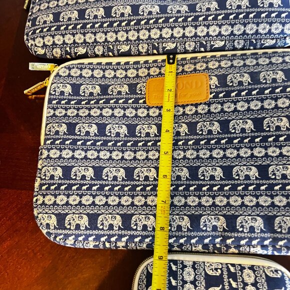 Kayond 3-Piece Canvas Laptop‎ Sleeve Set Elephant Print Padded Protection Zipper - Picture 8 of 11